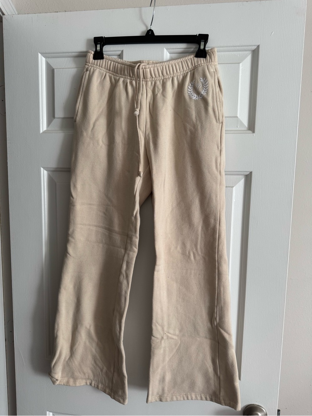 PINK Victoria's Secret Cream Wide-Leg Sweatpants